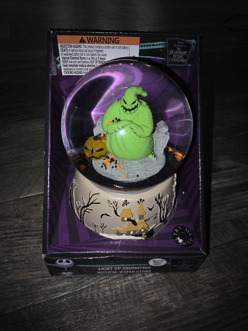 The Nightmare Before Christmas Oogie Boogie Light-Up Snow Globe